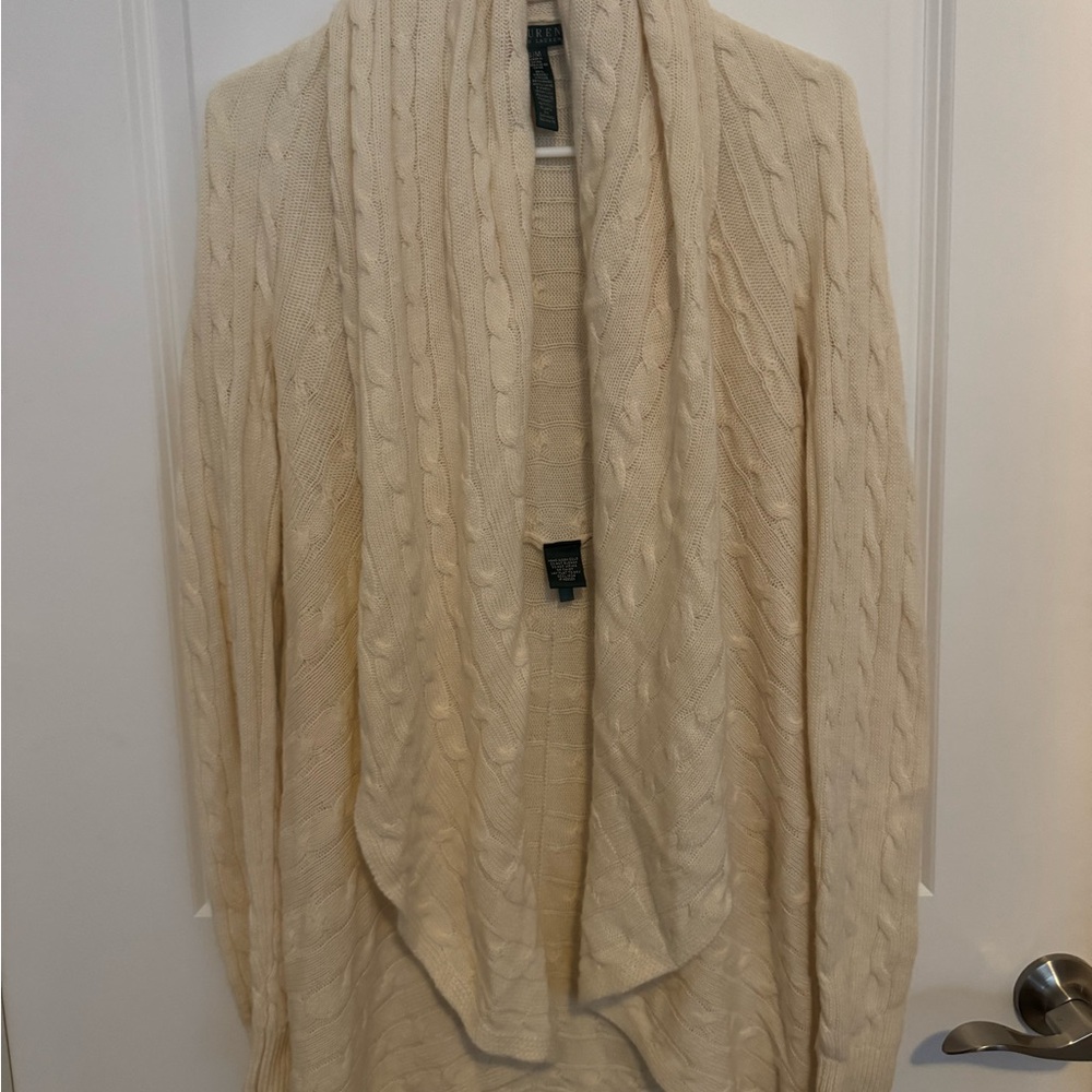 Lauren Ralph Lauren Cream Cable Knit Cardigan